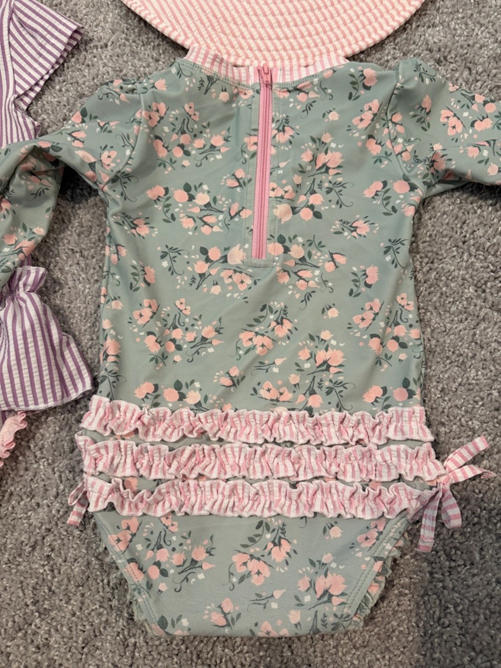 RuffleButts 18-24 Swim Tea Roses - Picture 3 of 5